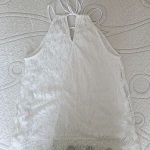 No Boundaries White Backless Cut Out Tank Top